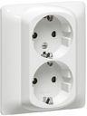 Legrand Galea Life 771031 Розетка двойная с заземляющим контактом (16 А, в сборе, шторки, скрытая установка, white)