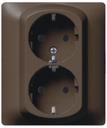 Legrand Galea Life 771231 Розетка двойная с заземляющим контактом (16 А, в сборе, шторки, скрытая установка, dark bronze)