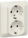 Legrand Galea Life 771531 Розетка двойная с заземляющим контактом (16 А, в сборе, шторки, скрытая установка, pearl)