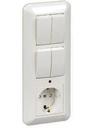 Schneider Electric Прима BK2VR-005B-B Блок комбинированный (4 кл.+1 роз., 16 А, в сборе, скрытая установка, подсветка, з/к, шторки, IP20, белый)