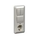 Schneider Electric Прима BK2VR-008V-B Блок комбинированный (2 кл.+1 роз., 16 А, в сборе, скрытая установка, з/к, шторки, IP20, белый)