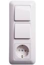 Schneider Electric Прима BK2VR-008V-BI Блок комбинированный (2 кл.+1 роз., 16 А, в сборе, скрытая установка, з/к, шторки, IP20, белый)