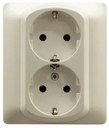 Legrand Galea Life 771533 Розетка двойная с заземляющим контактом (16 А, в сборе, шторки, автом. клеммы, скрытая установка, pearl)
