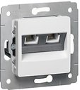 Legrand Cariva 695951 Розетка телефонная (2хRJ11, под рамку, скрытая установка, белая)