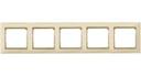 Legrand Valena 774155 Рамка 5-постовая (универсальная, слоновая кость/золотой штрих)