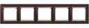 Legrand Valena 770375 Рамка 5-постовая (универсальная, темное дерево/серый штрих)