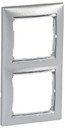 Legrand Valena 770356 Рамка 2-постовая (вертикальная, алюминий/серебряный штрих)