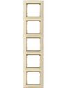 Legrand Valena 774159 Рамка 5-постовая (вертикальная, слоновая кость/золотой штрих)