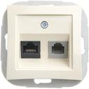 Schneider Electric Дуэт WDE000285 Розетка комбинированная (RJ11+RJ45, под рамку, скрытая установка, белая)