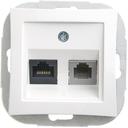Schneider Electric Дуэт WDE000185 Розетка комбинированная (RJ11+RJ45, под рамку, скрытая установка, белая)