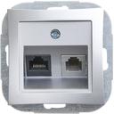 Schneider Electric Дуэт WDE000385 Розетка комбинированная (RJ11+RJ45, под рамку, скрытая установка, белая)