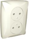 Schneider Electric Дуэт WDE000220 Розетка двойная (16 А, IP20, под рамку, скрытая установка, бежевая)