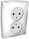 Schneider Electric Дуэт WDE000120 Розетка двойная (16 А, IP20, под рамку, скрытая установка, белая)