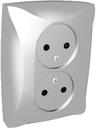 Schneider Electric Дуэт WDE000320 Розетка двойная (16 А, IP20, под рамку, скрытая установка, серебро)