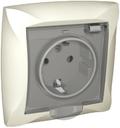 Schneider Electric Дуэт WDE000246 Розетка одинарная с заземляющим контактом (16 А, IP20, под рамку, скрытая установка, шторки, крышка, бежевая)
