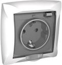 Schneider Electric Дуэт WDE000148 Розетка одинарная с заземляющим контактом (16 А, IP44, под рамку, скрытая установка, шторки, крышка, белая)