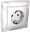 Schneider Electric Дуэт WDE000142 Розетка одинарная с заземляющим контактом (16 А, IP20, под рамку, скрытая установка, белая)