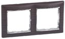 Legrand Valena 696731 Рамка 2-постовая (горизонтальная, темное дерево/серый штрих)