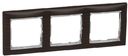 Legrand Valena 696732 Рамка 3-постовая (горизонтальная, темное дерево/серый штрих)