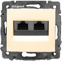 Legrand Valena DIY 695626 Розетка компьютерная (2xRJ45, захваты, UTP, Cat.5e, под рамку, скрытая установка, слоновая кость)