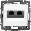 Legrand Valena DIY 694292 Розетка компьютерная (2xRJ45, захваты, UTP, Cat.5e, под рамку, скрытая установка, белая)