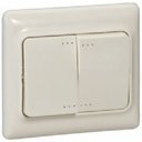 Legrand Kaptika 782133 Выключатель двухклавишный (10 А, в сборе, подсветка, скрытая установка, слоновая кость)