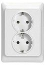 Legrand Kaptika 782123 Розетка двойная (16 А, в сборе, з/к, шторки, скрытая установка, белая)