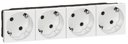 Legrand Mosaic 077254 Розетка четверная с заземляющим контактом (16 А, 45°, под рамку, белая)