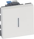 Legrand Mosaic 078712 Переключатель на 2 направления антибактериальный (10 А, подсветка, 2 модуля, под рамку, с/у, белый)