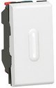 Legrand Mosaic 077032 Выключатель кнопочный перекрестный (6 А, подсветка, 1 модуль, под рамку, с/у, белый)