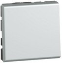 Legrand Mosaic 079240 Выключатель кнопочный (6 А, 2 модуля, под рамку, с/у, алюминий)
