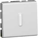 Legrand Mosaic 079242 Выключатель кнопочный перекрестный (6 А, подсветка, 2 модуля, под рамку, с/у, алюминий)