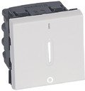 Legrand Mosaic 077052 Выключатель двухполюсный (20 А, 2 модуля, подсветка, под рамку, с/у, белый)