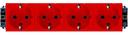 Legrand Mosaic 077624 Розетка четверная с заземляющим контактом (16 А, винт. зажимы, под рамку, шторки, красная)