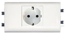 Legrand Mosaic 077431 Розетка с заземляющим контактом (16 А, в сборе, шторки, белая)