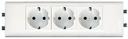 Legrand Mosaic 077433 Розетка тройная с заземляющим контактом (16 А, в сборе, шторки, белая)