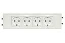 Legrand Mosaic 077434 Розетка четверная с заземляющим контактом (16 А, в сборе, шторки, белая)