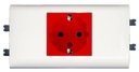 Legrand Mosaic 077451 Розетка с заземляющим контактом (16 А, в сборе, шторки, красная)