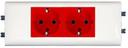Legrand Mosaic 077452 Розетка двойная с заземляющим контактом (16 А, в сборе, шторки, красная)