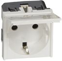 Legrand Mosaic 077219 Розетка с заземляющим контактом (16 А, антибактериальная, под рамку, шторки, крышка, белая)