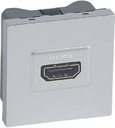 Legrand Mosaic 079275 Розетка видео (HDMI, 2 модуля, под рамку, скрытая установка, алюминий)