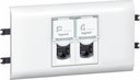 Legrand Mosaic 078673 Розетка компьютерная (2xRJ45, Cat.5e, FTP, в сборе, скрытая установка, 2 модуля, белая)