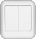 Schneider Electric Прима A56-029-B Выключатель двухклавишный (6 А, IP20, в сборе, открытая установка, белый)