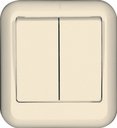 Schneider Electric Прима A56-029I-SI Выключатель двухклавишный (6 А, IP20, в сборе, открытая установка, белый)