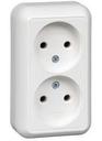 Schneider Electric Прима RA16-213-B Розетка двойная (16 А, IP20, в сборе, открытая установка, белая)