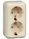 Schneider Electric Прима RA16-214I-S Розетка двойная с заземляющим контактом (16 А, IP20, в сборе, открытая установка, шторки, слоновая кость)