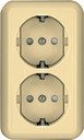 Schneider Electric Прима RA16-214-S Розетка двойная с заземляющим контактом (16 А, IP20, в сборе, открытая установка, шторки, слоновая кость)