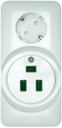Schneider Electric Прима RA32-211R-B Розетка двойная с заземляющим контактом (32 А, IP20, в сборе, открытая установка, шторки, белая)