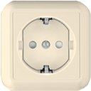 Schneider Electric Прима RA16-003-1I-S Розетка одинарная с заземляющим контактом (16 А, IP20, в сборе, открытая установка, шторки, слоновая кость)