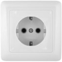 Schneider Electric Прима RA16-003-1I-BI Розетка одинарная с заземляющим контактом (16 А, IP20, в сборе, открытая установка, шторки, белая)
